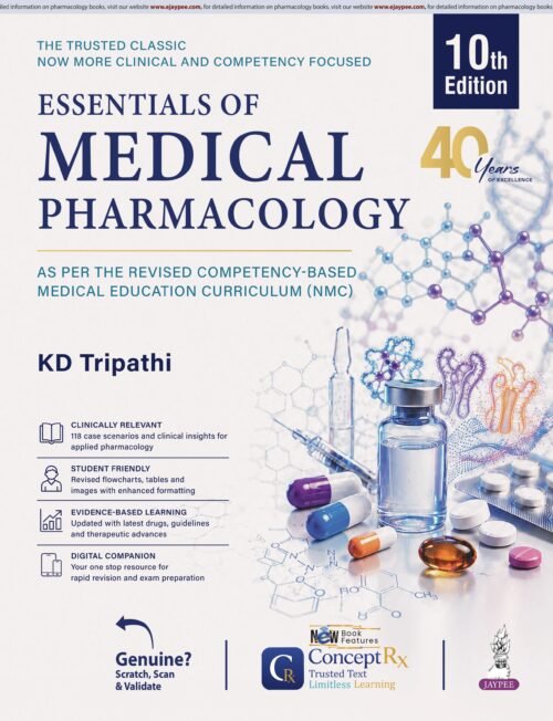 KD Tripathi's Essentials of Medical Pharmacology, 10/E for MBBS 2nd Year Students 2027