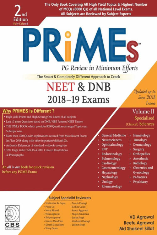 PRIMES-PG Review in Minimum Efforts NEET & DNB 2018-19 Exams(Volume2)