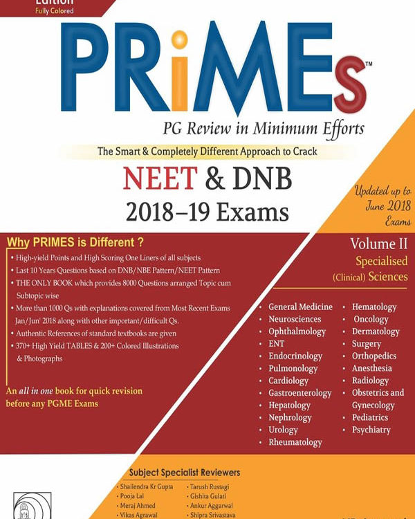 PRIMES-PG Review in Minimum Efforts NEET & DNB 2018-19 Exams(Volume2)