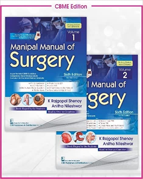 Manipal Manual of Surgery 6th Edition Vol 1 & 2